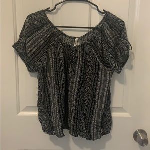 Black Patterned Blouse